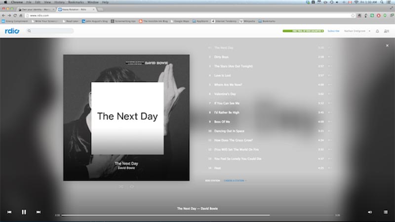 A second image from Rdio's interface