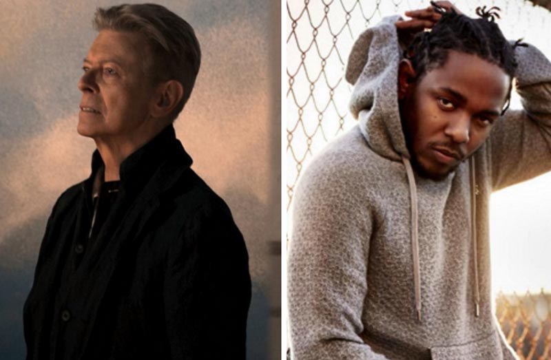 An image of David Bowie and Kendrick Lamar