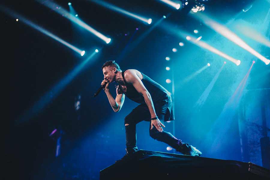 An image of Macklemore performing live